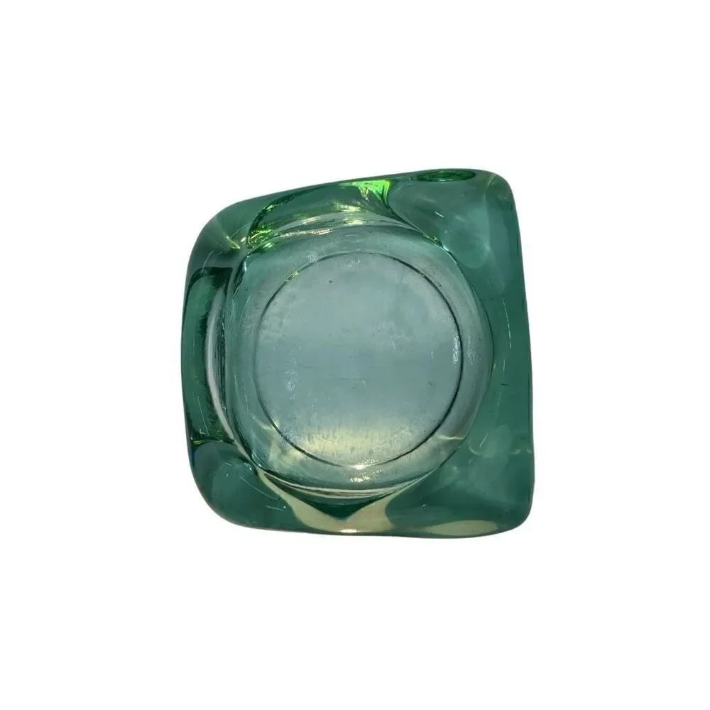 Spanish green recycled glass ashtray, 5